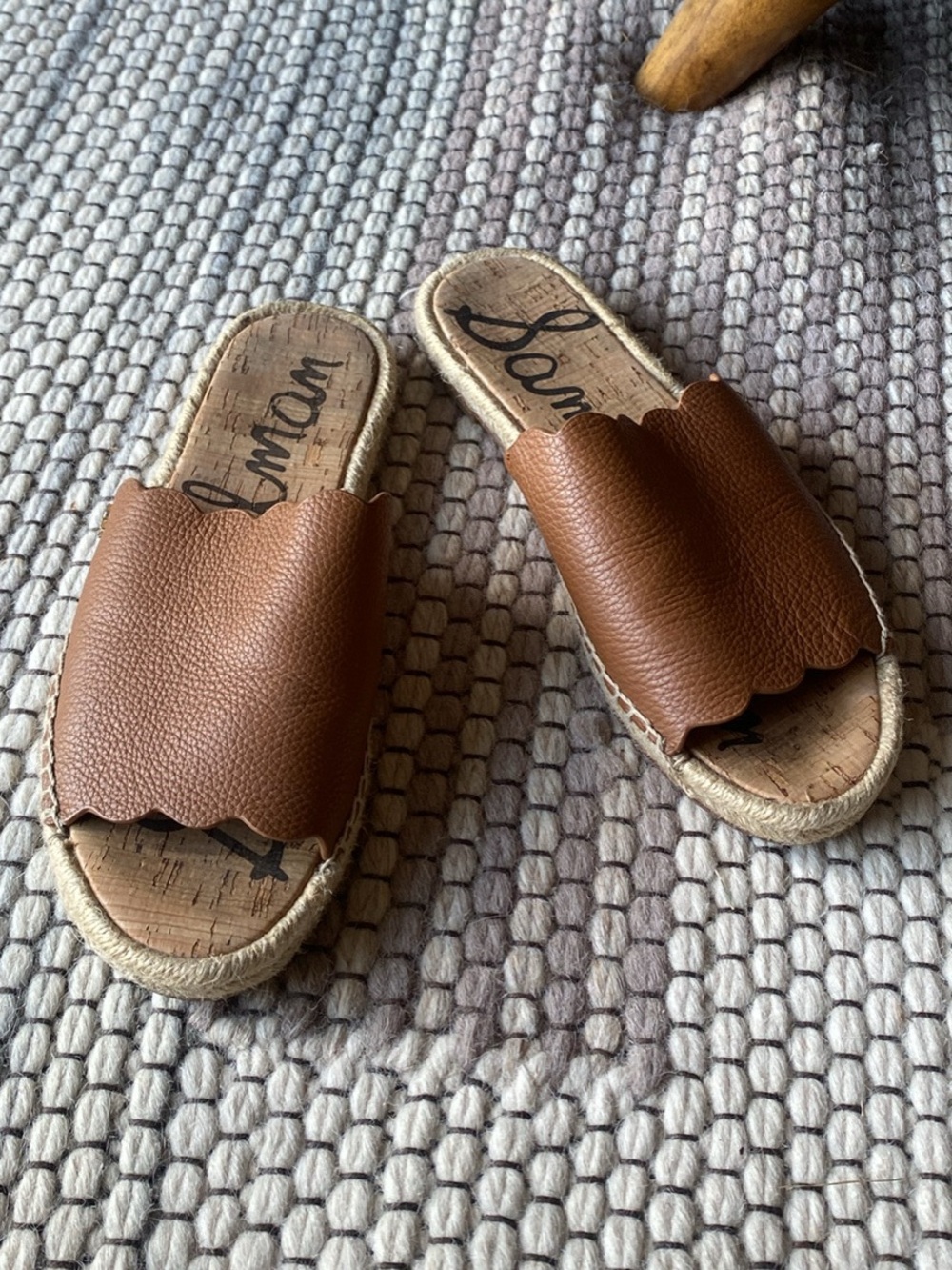 Sam Edelman Andy Brown Leather Slide Sandals size 7.5